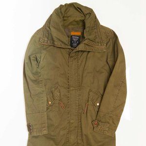 Bershka Olive Green Cotton Coat Size Small
